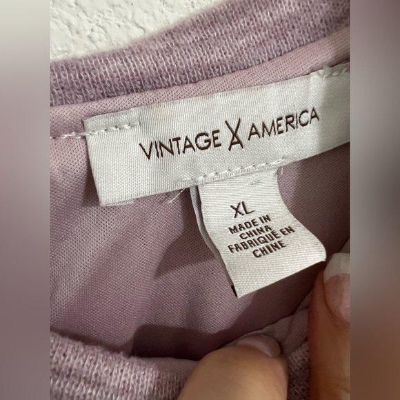 Vintage X America Lavender Elastic Waist Sweater Top Size XL - Picture 3 of 8